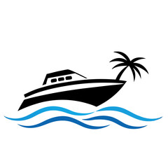 Boat Travel Beach Holiday Logo Vector Perfect Coastal Adventure Design