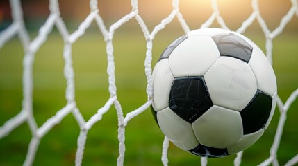 A high-resolution photo of a soccer ball striking the back of the net