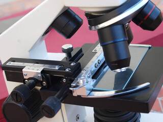 close up pic of scientific microscope