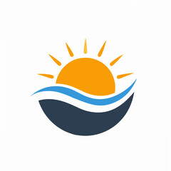 Sunshine Logo in Waves Vibrant Vector Illustration