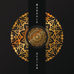 Luxury ornamental design with golden gradient mandala background