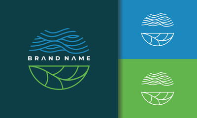 water and leaf circle logo