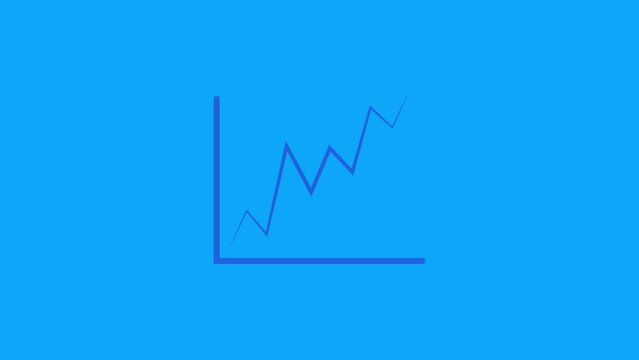 business graph growing success.Animated arrow growth up and down icon.