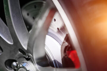 Macro image of car brake disc surface