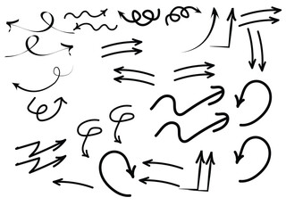 Arrow vector hand-drawn sketch icon set