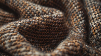 Obraz premium Texture: The fine weave or knit pattern of the muffler, highlighting its softness and insulating properties.