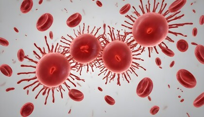 Dynamic red blood cells flowing in plasma theme