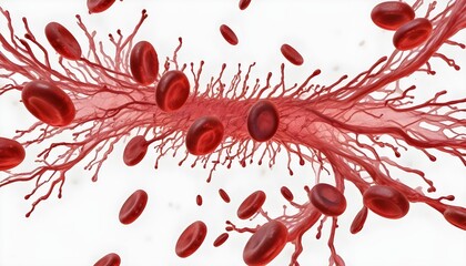Dynamic red blood cells flowing in plasma theme