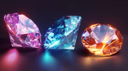 Fototapeta premium Diamond illustration. Beautiful diamond concept