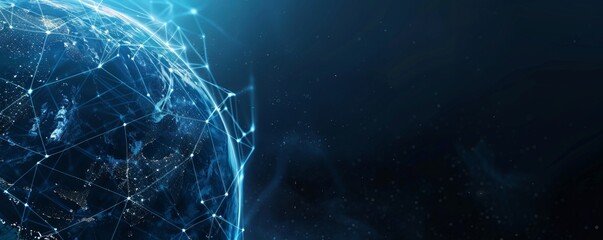 worldwide network connection, digital art illustration, global network cyberspace digital internet concept