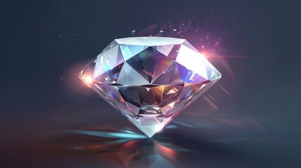 Diamond illustration. Beautiful diamond concept