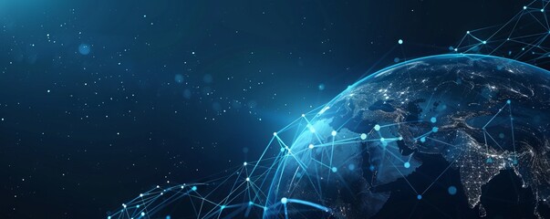 worldwide network connection, digital art illustration, global network cyberspace digital internet concept