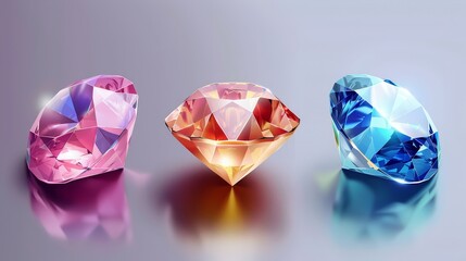Fototapeta premium Diamond illustration. Beautiful diamond concept