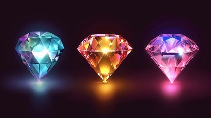Fototapeta premium Diamond illustration. Beautiful diamond concept