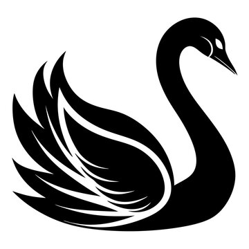 recommend clip art: create minimalist swan silhouette