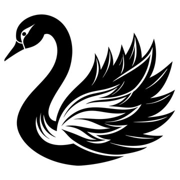recommend clip art: create minimalist swan silhouette