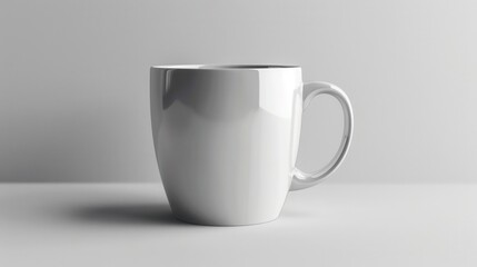 Fototapeta premium Elegant mug mockup, plain white background with soft shadows