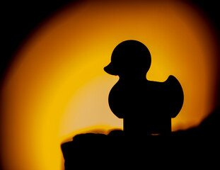 Silhouette of a rubber duck