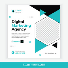 Digital Marketing agency social media post template. Instagram post vector templates advertising design, digital marketing and corporate social media banner