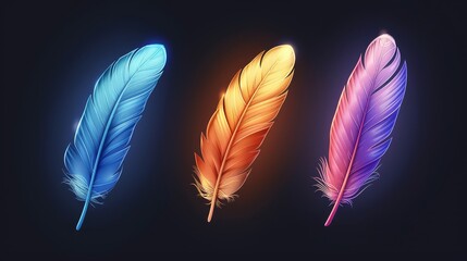 Feather illustration. Beautiful feather concept