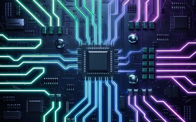 Minimalist Motherboard Circuit Background