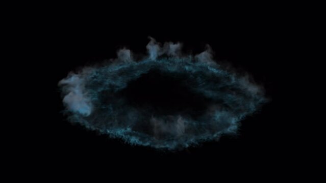 Blue Shockwave Explosion VFX Overlay on ground with Alpha Channel 09