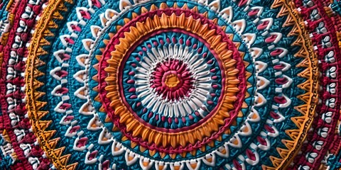 Fototapeta premium Intricate Bohemian Pattern with Retro Hues and Clean Lines. Concept Bohemian Patterns, Retro Hues, Clean Lines