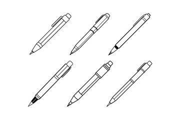 pen silhouette free vector line art illustration white background