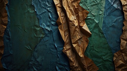 Abstract style image featuring a crumpled and textured surface.