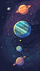 iPhone wallpaper pixel art space planets
