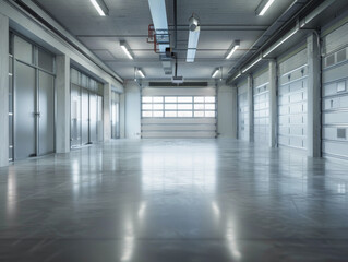 A large, empty warehouse with a lot of light and a lot of space. The emptiness of the space gives it a feeling of openness and possibility