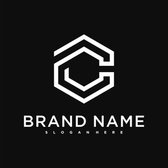 Letter O creative logo design with hexagon lines. Premium Vector