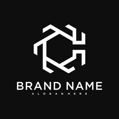 Letter O creative logo design with hexagon lines. Premium Vector