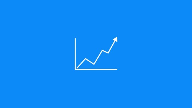 Abstract business graph chart icon animation. Stock market graph, Rising bar graph