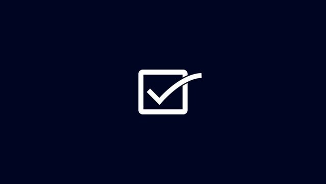 check mark video set animation 4k. checkmark animation and double check icon.