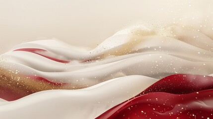 Obraz premium An abstract ink painting with white, dark red and a gold gradient.