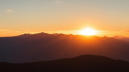 Sunset landscape beautiful mountains