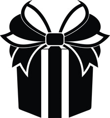 Gift Ribbon llustration black and white