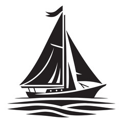 Cargo ship with containers vector illustration isolated on a white background