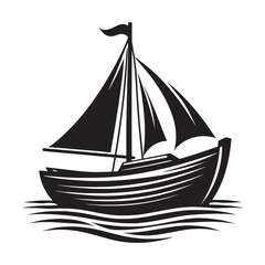 Cargo ship with containers vector illustration isolated on a white background