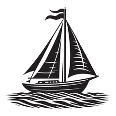 Cargo ship with containers vector illustration isolated on a white background