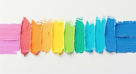 Fototapeta premium Radiant Rainbow Artistry, Vibrant Brush Stroke in Colorful Spectrum for Art Conceptual Design