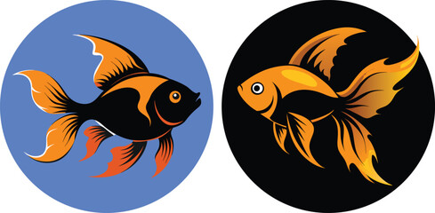 Goldfish silhouette vector