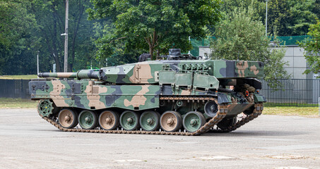 July 7, 2024 Krasnik Poland. Presentation of military vehicles.