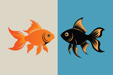 Goldfish silhouette vector