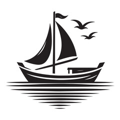 Cargo ship with containers vector illustration isolated on a white background