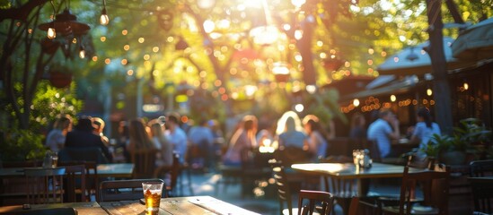 A Glass of Beer on a Sunny Afternoon at an Outdoor Restaurant