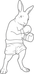 Rabbit Boxer Boxing gloves Boxing Animal Vector Graphic Art Illustration