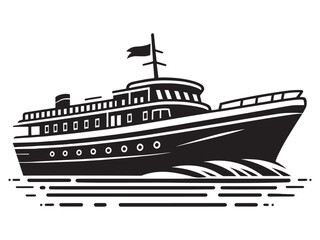 Fototapeta premium Modern ship silhouette vector illustration isolated on a white background