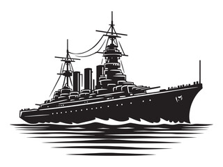 Modern ship silhouette vector illustration isolated on a white background